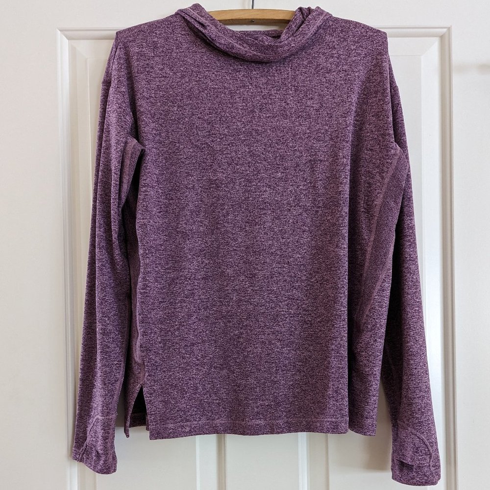 Athleta Uptempo Elevate Hoodie Sweatshirt Heathered Berry Extra Small